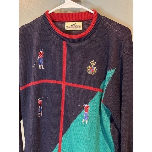 Vintage Winona Knits Golf Sweater - Men’s Small - Picture 2 of 5